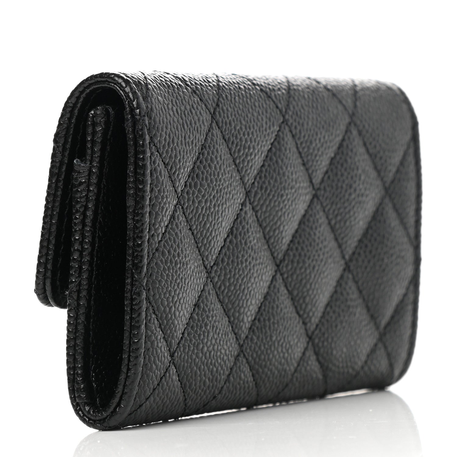 Chanel Caviar Quilted Chain CC Flap Card Holder Black 3 of 8