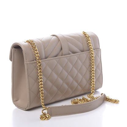 Saint Laurent Grain De Poudre Textured Mixed Matelasse Triquilt Small Monogram Satchel Dark Beige 3 of 11