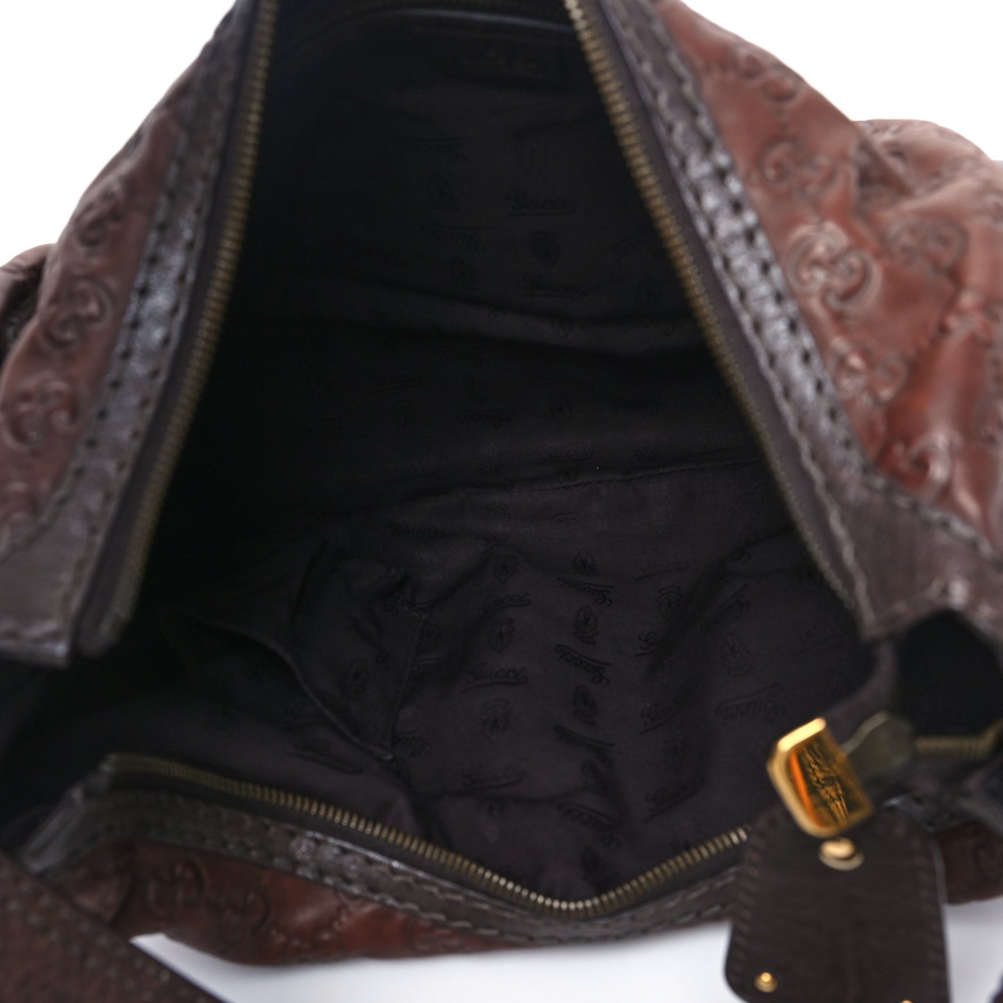 Guccissima Medium Jockey Hobo Dark Brown