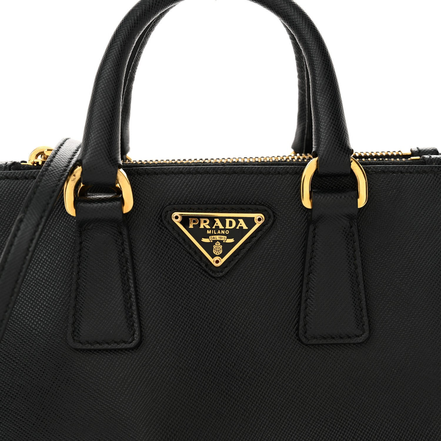 Prada Saffiano Lux Micro Galleria Double Zip Tote Black 9 of 14