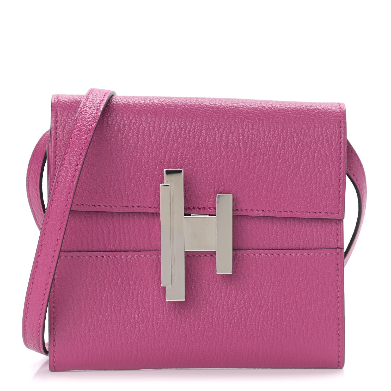 Hermes Chevre Mysore Mini Cinhetic Wallet Rose Pourpre 3 of 10