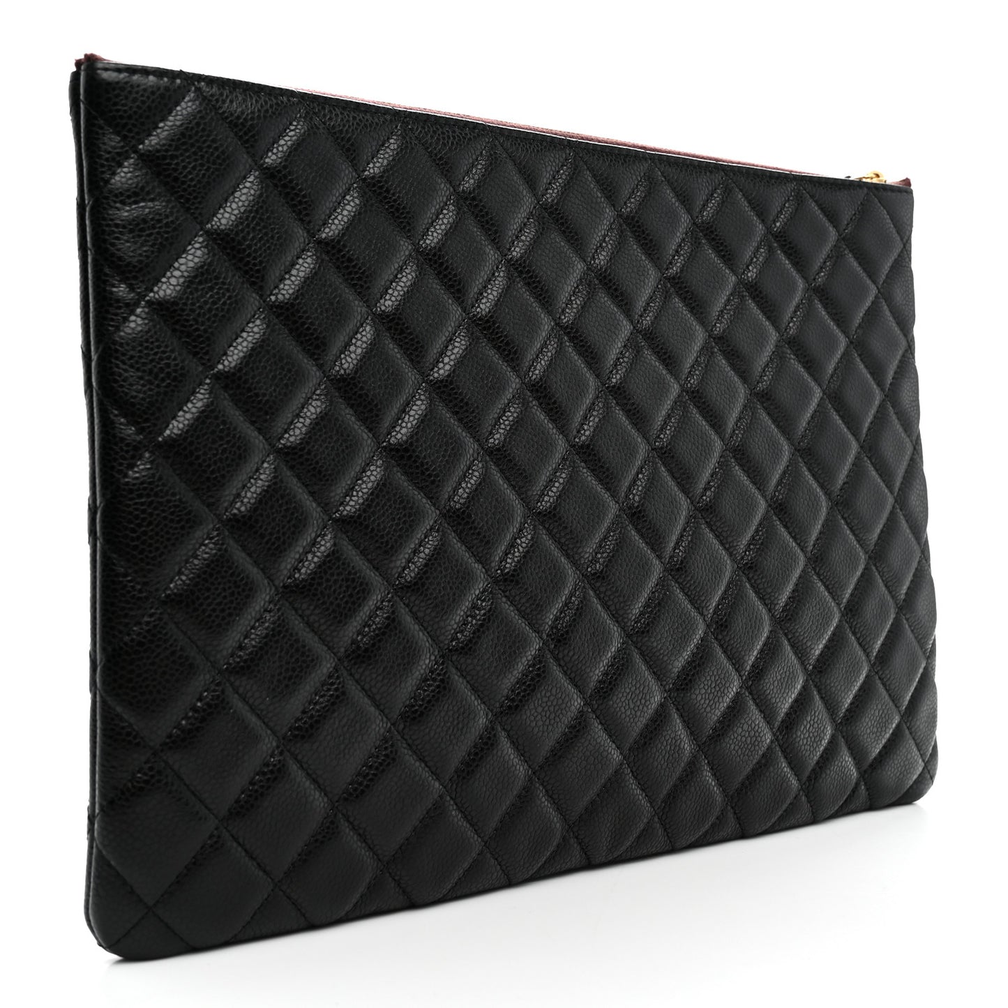 Caviar Quilted Large Cosmetic Case Black