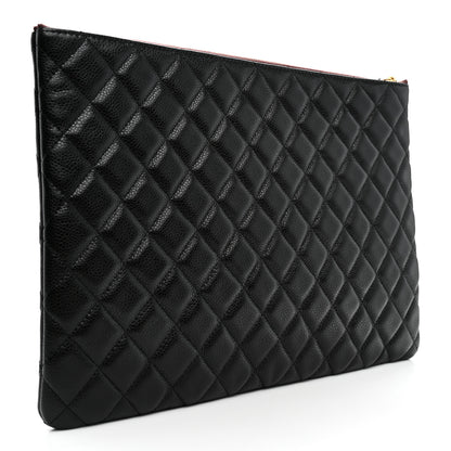 Chanel Caviar Quilted Large Cosmetic Case Black 3 of 7