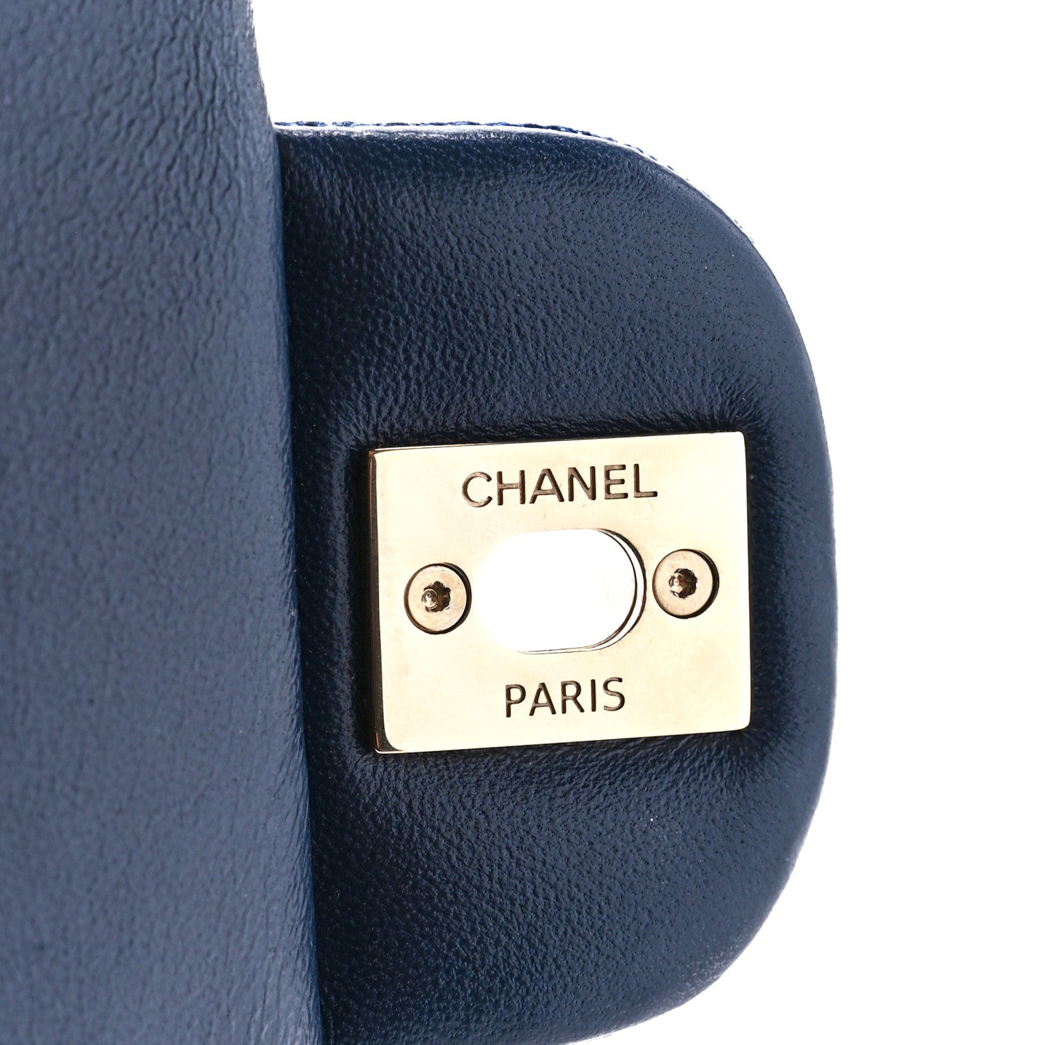 Chanel Printed Denim Quilted Mini Rectangular Flap Dark Blue 7 of 12