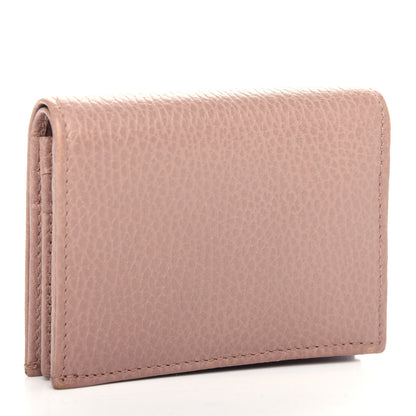 Gucci Pebbled Calfskin GG Marmont Card Case Porcelain Rose 3 of 7