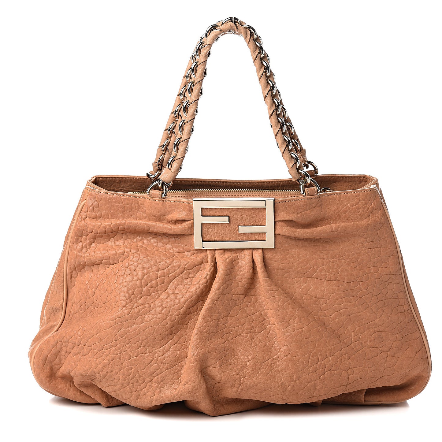 Crinkled Lambskin Mia Tote Camel