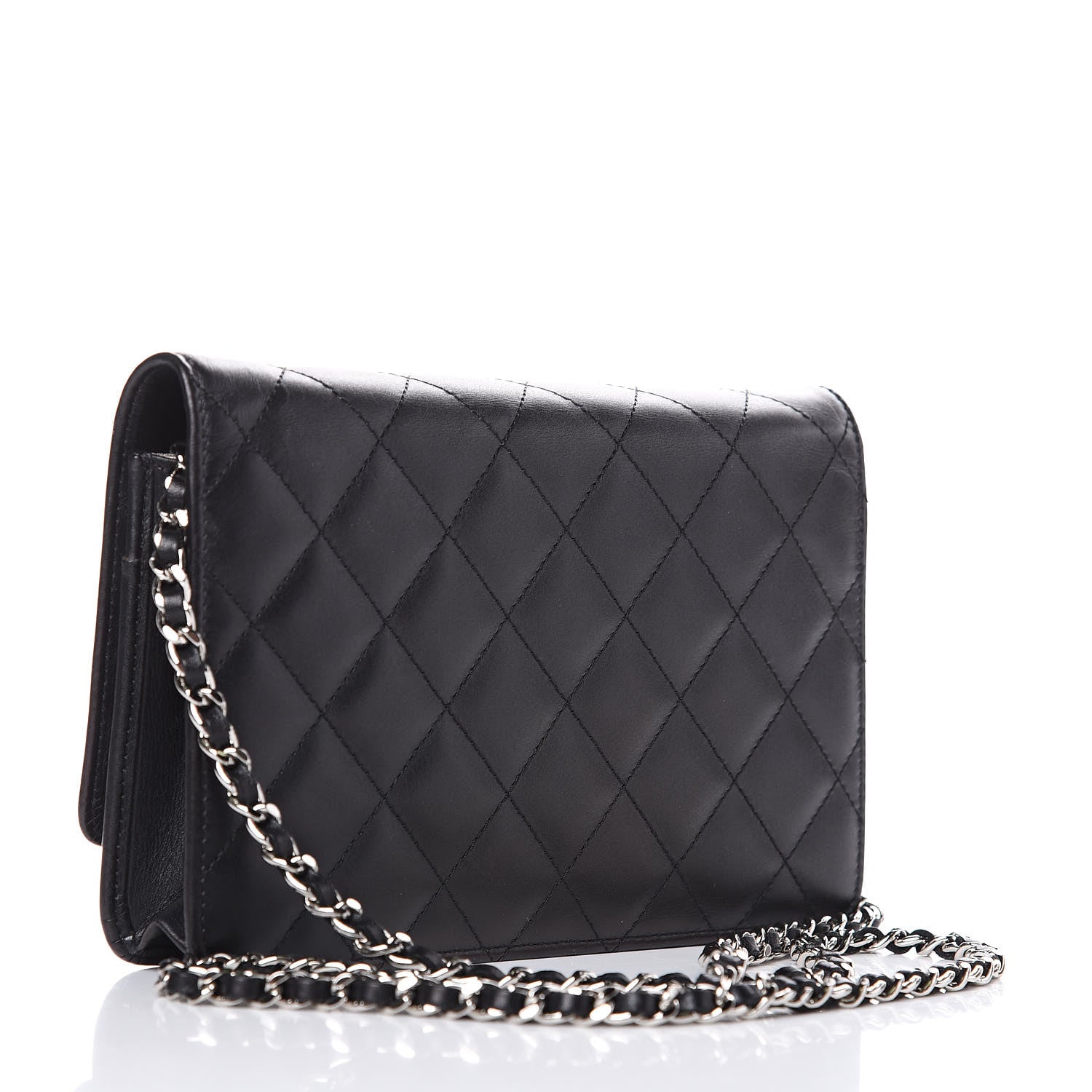Chanel Calfskin Quilted Cambon Wallet On Chain WOC Black 3 of 13