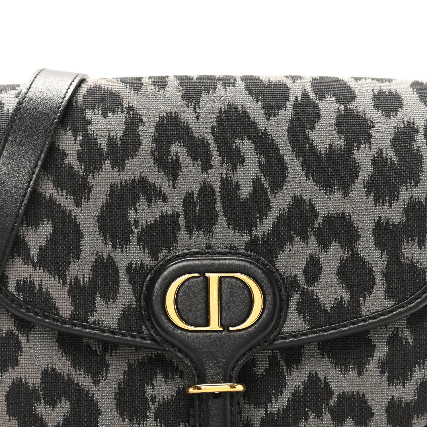 Christian Dior Canvas Mizza Embroidered Medium Bobby Flap Grey