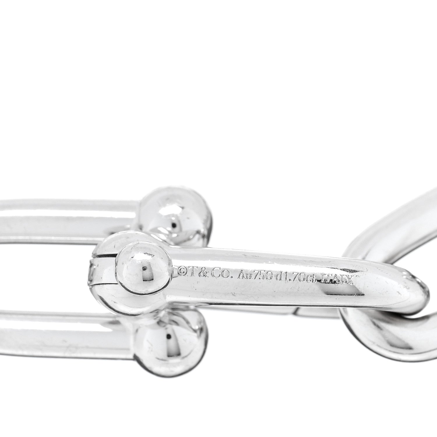 Tiffany 18K White Gold Diamond Large HardWear Link Bracelet 3 of 4