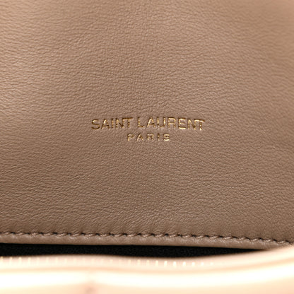 Saint Laurent Lambskin Quilted Toy Loulou Puffer Monogram Chain Satchel Nude Powder 6 of 10