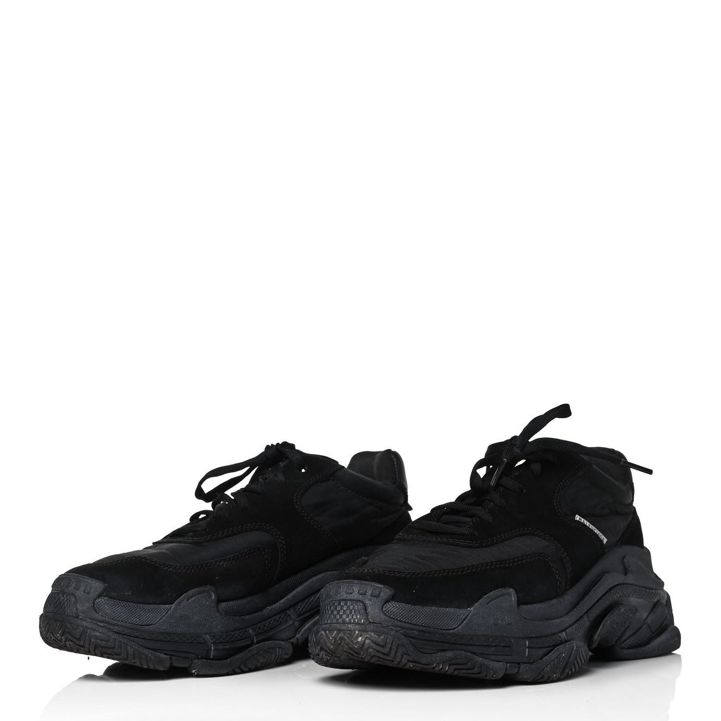 Nylon Suede Womens Triple S 2.0 Sneakers 40 Black