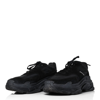 Balenciaga Nylon Suede Womens Triple S 2.0 Sneakers 40 Black 3 of 6