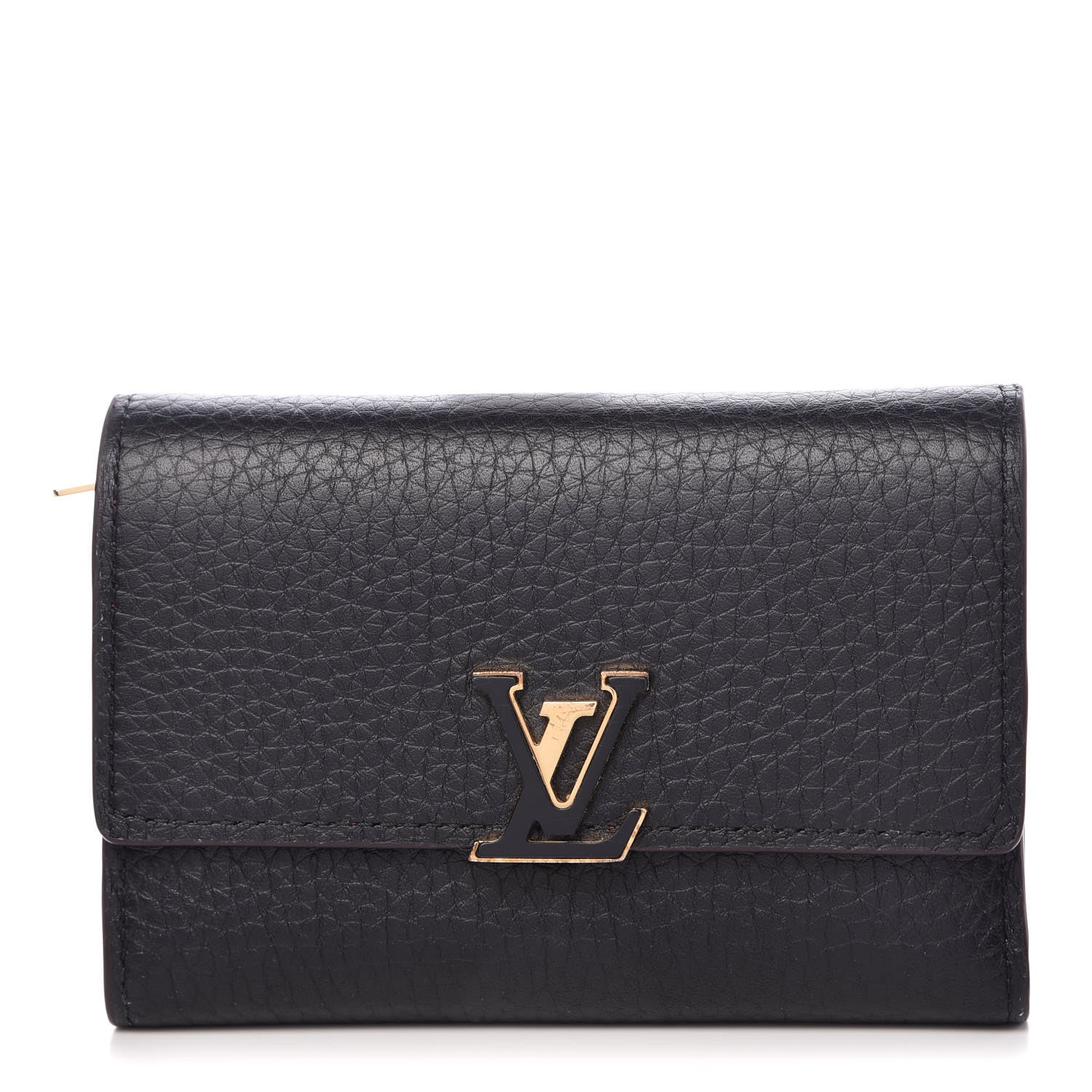 Louis Vuitton Taurillon Capucines Compact Wallet Black 1 of 7