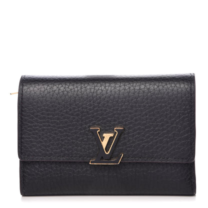 Louis Vuitton Taurillon Capucines Compact Wallet Black 1 of 7