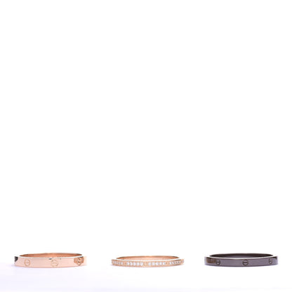 Cartier 18K Pink Gold Diamond Ceramic LOVE Ring Set 61 9.5 4 of 7