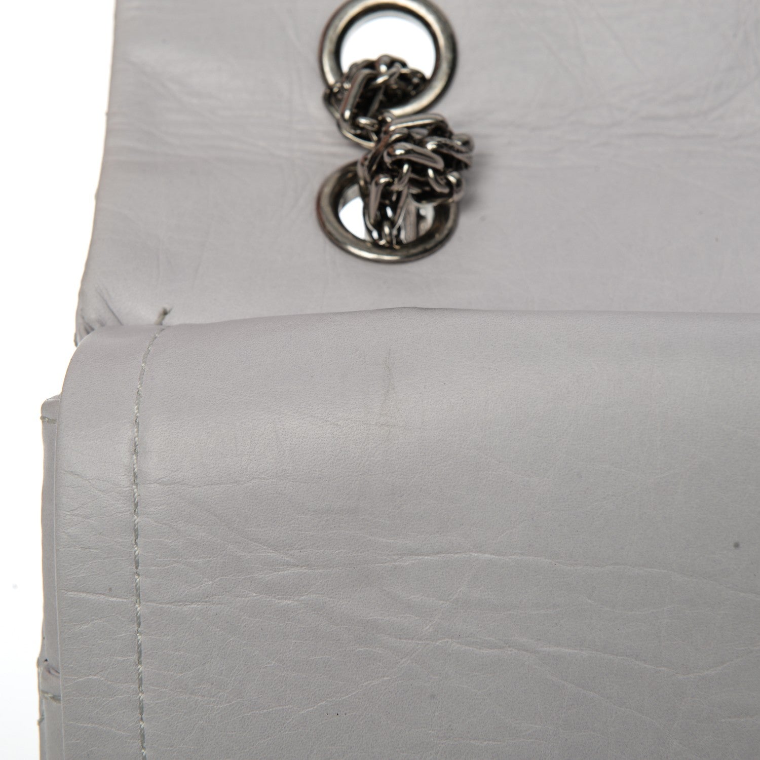Chanel Aged Calfskin Quilted 50th Anniversary 2.55 Reissue 228 Flap White 9 of 11