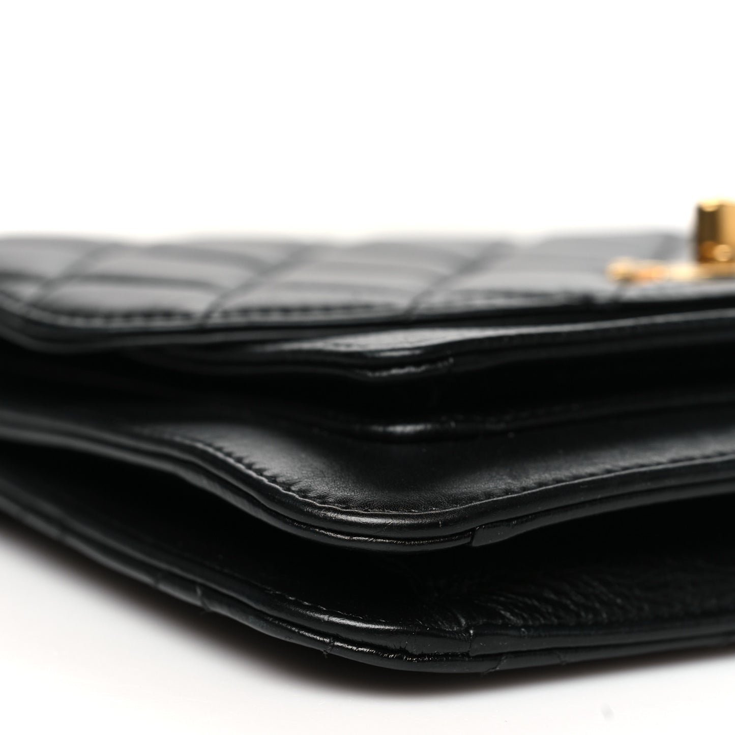 Calfskin Caviar Quilted Chain Handle Flap Black