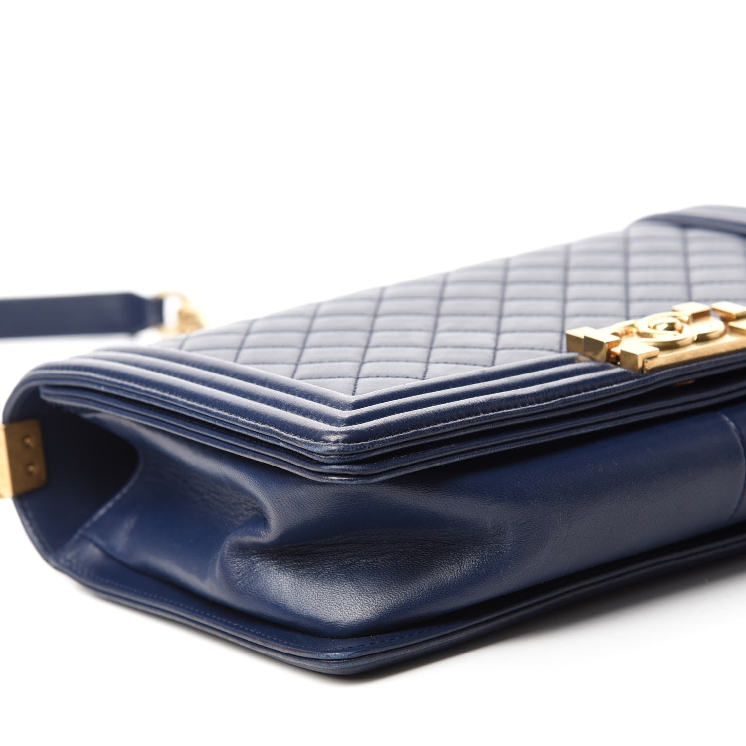 Chanel Lambskin Quilted New Medium Boy Flap Navy Blue 6 of 14