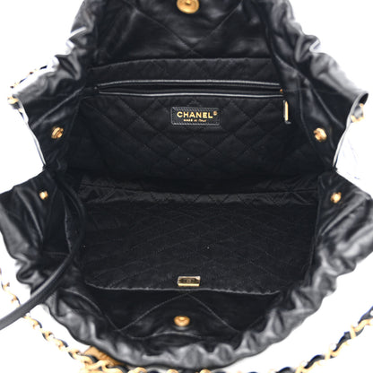 Chanel Shiny Calfskin Quilted Chanel 22 Black 6 of 15