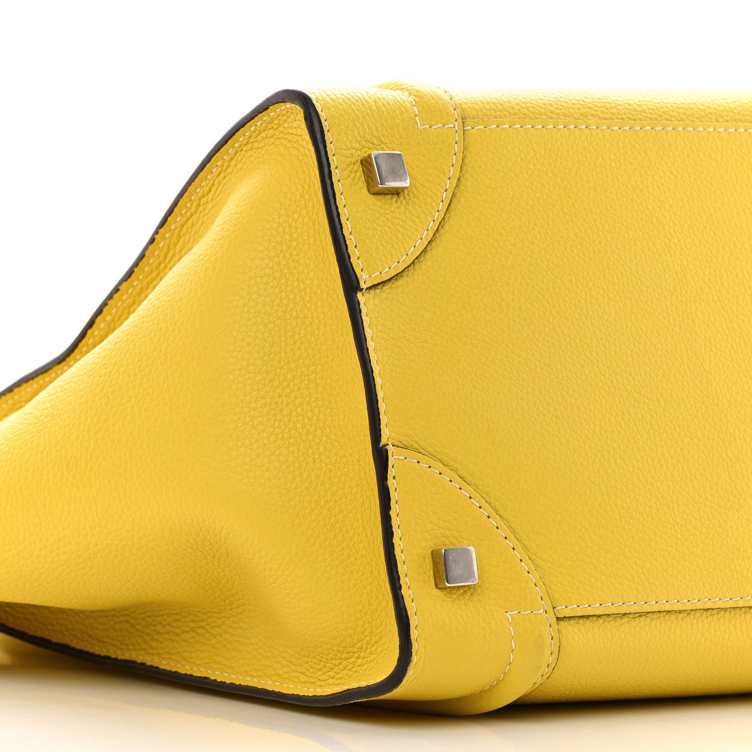Celine Drummed Calfskin Mini Luggage Citron 9 of 19