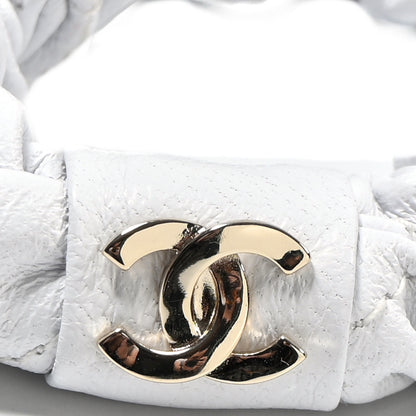 Chanel Lambskin Quilted CC Hair Scrunchie White 3 of 4