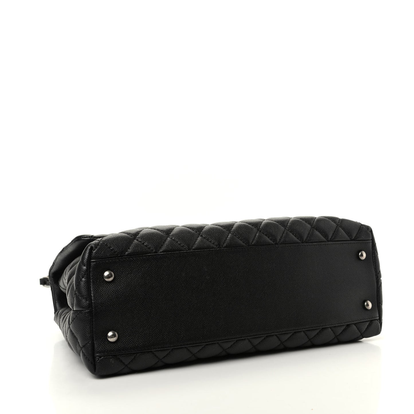 Caviar Quilted Medium Coco Handle Flap Black