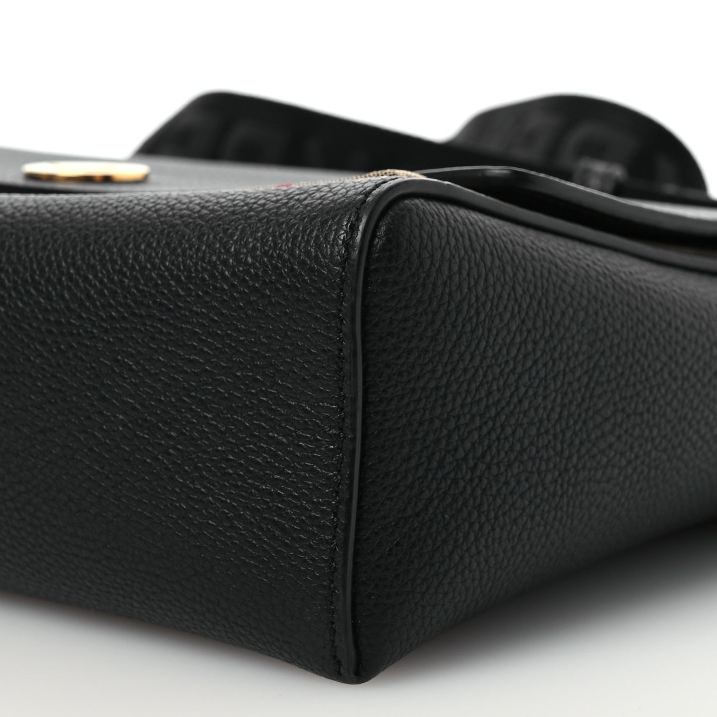 Grainy Calfskin Vintage Check Note Crossbody Bag Black