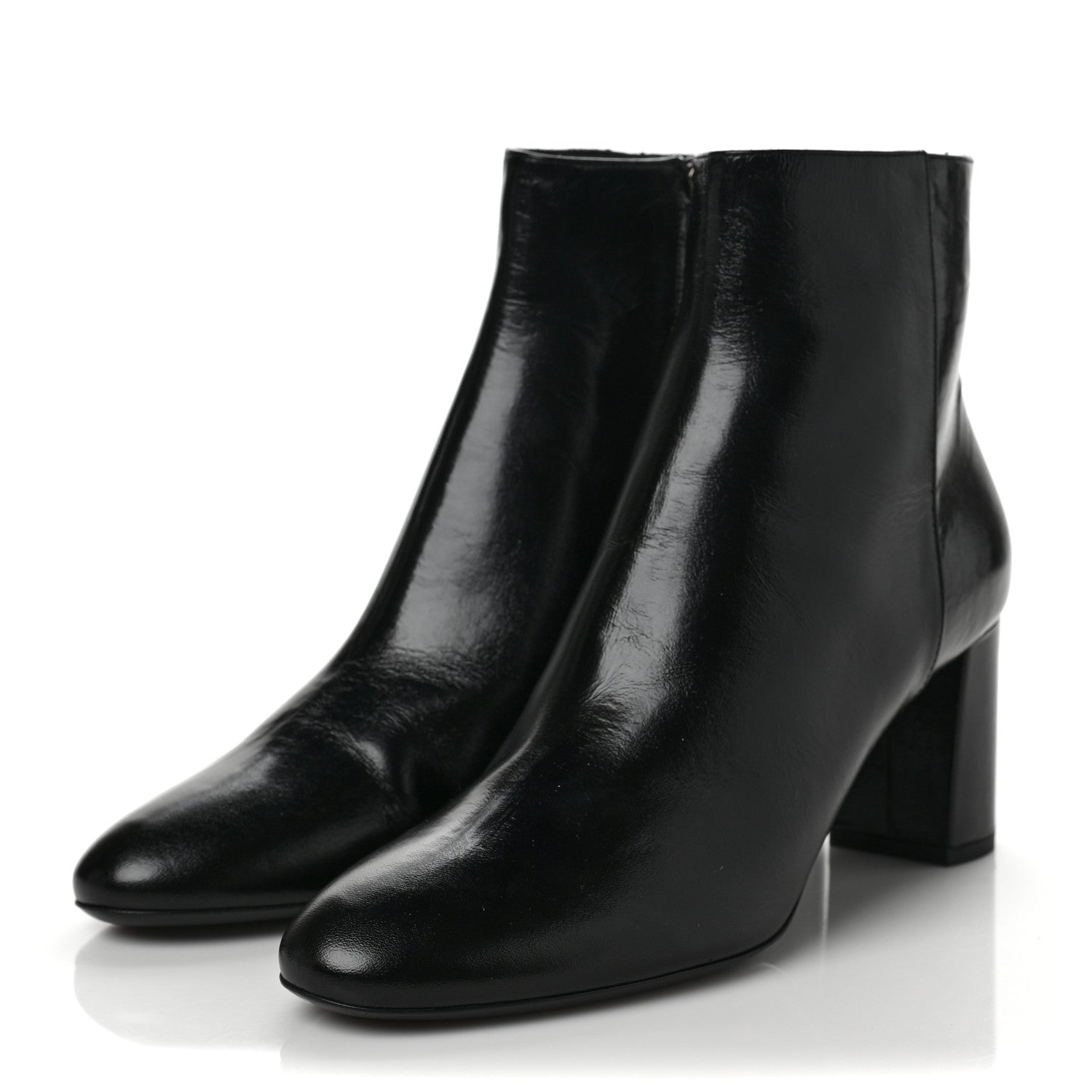 Saint Laurent Calfskin Loulou 70 Uniform Ankle Boots 38.5 Black 3 of 7