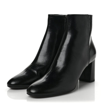 Saint Laurent Calfskin Loulou 70 Uniform Ankle Boots 38.5 Black 3 of 7