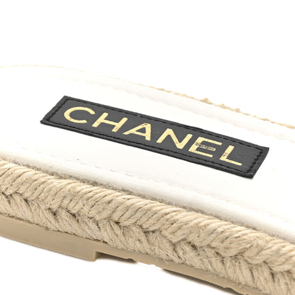 Chanel Canvas Embroidered CC Floral Espadrille Slip On Sandals 41 Black Multicolor 10 of 10