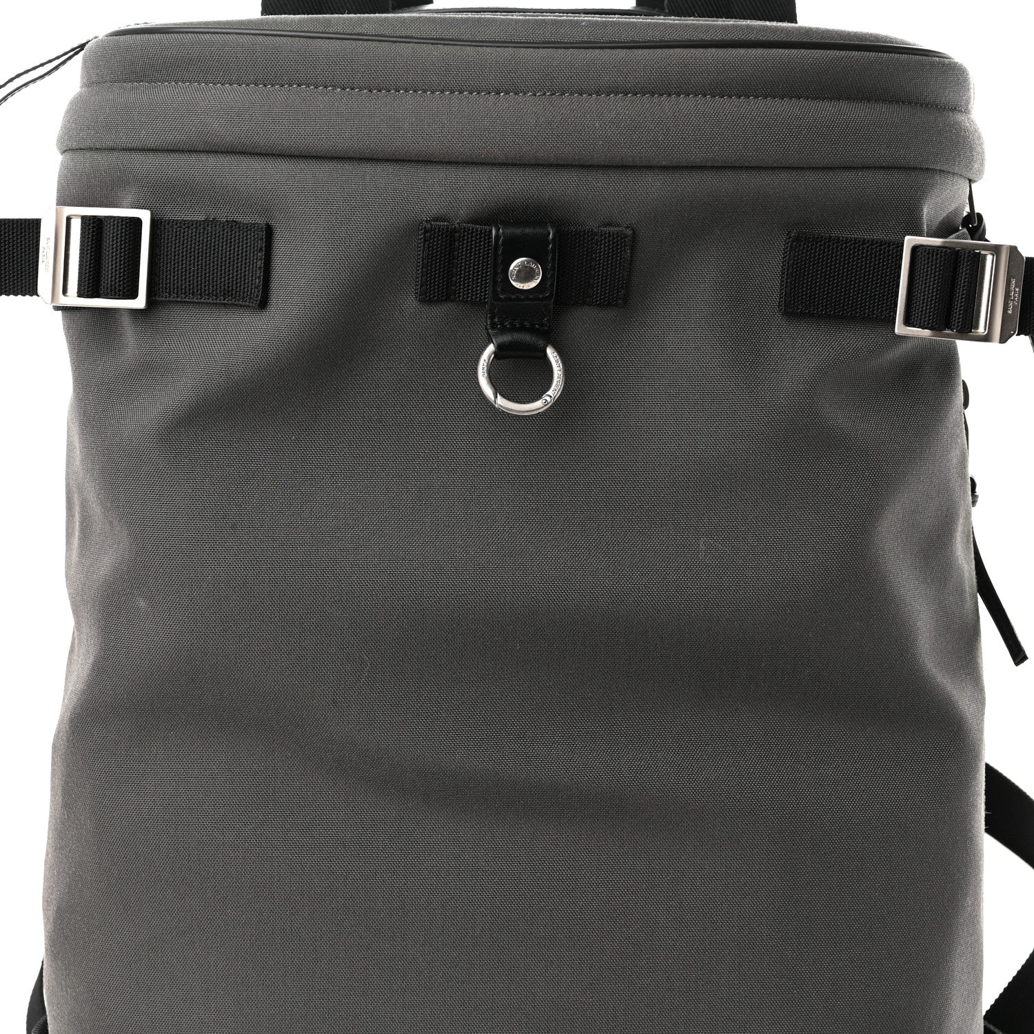Saint Laurent Canvas Calfskin Rivington Race Convertible Backpack Storm 8 of 10