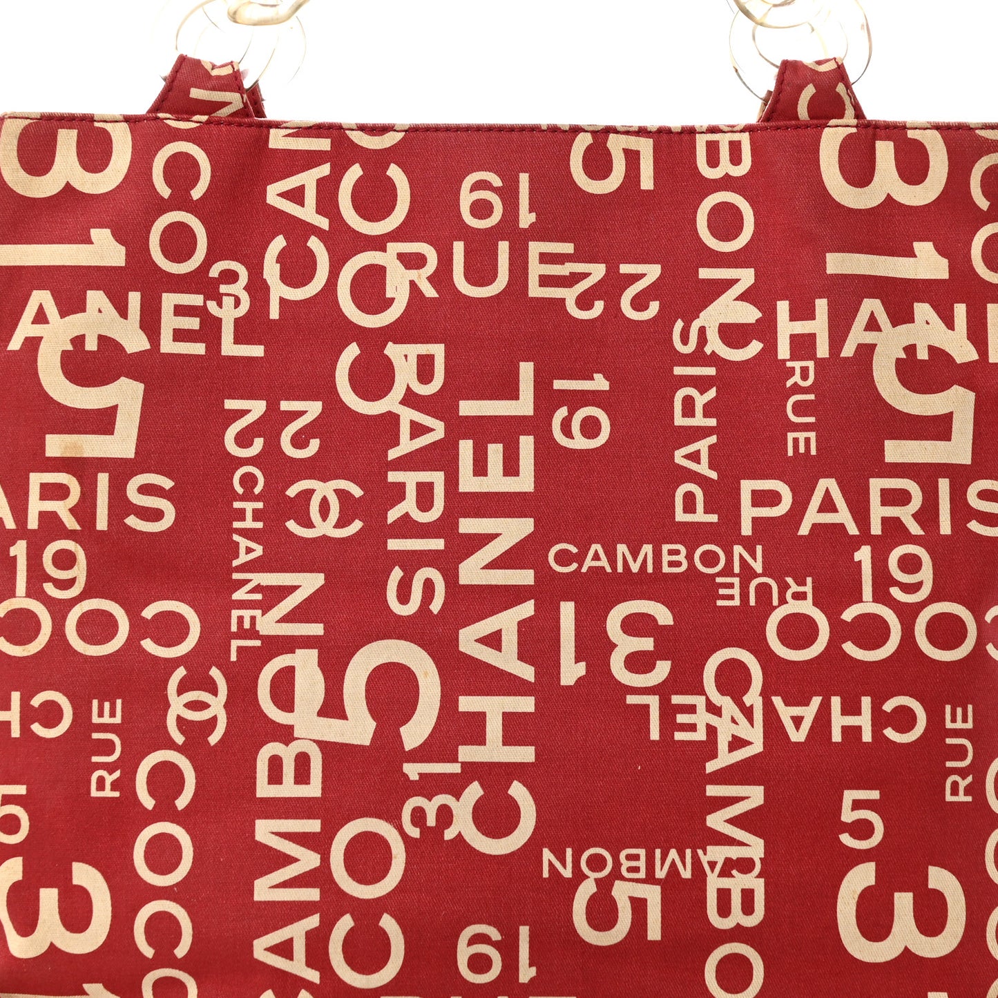 Canvas 31 Rue Cambon Beach Tote Red