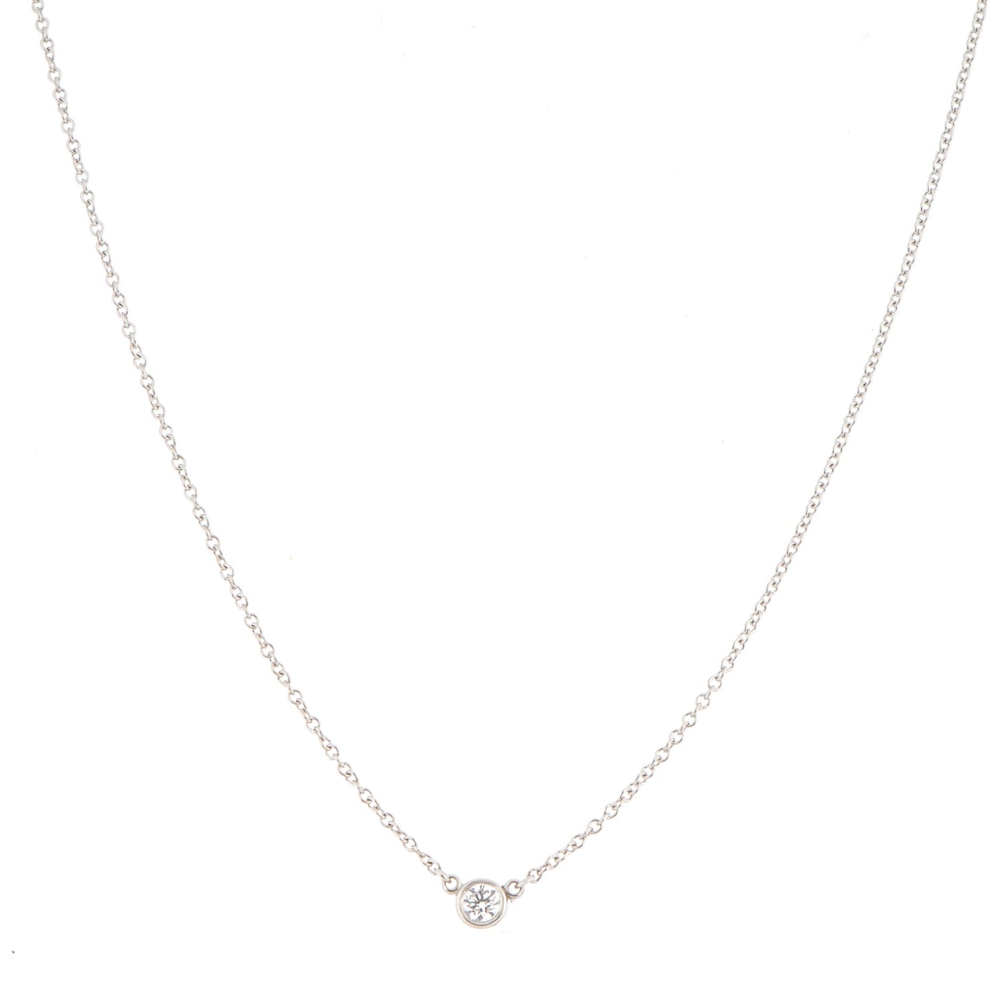 Platinum Diamond .08ct Elsa Peretti Diamonds by the Yard Pendant Necklace