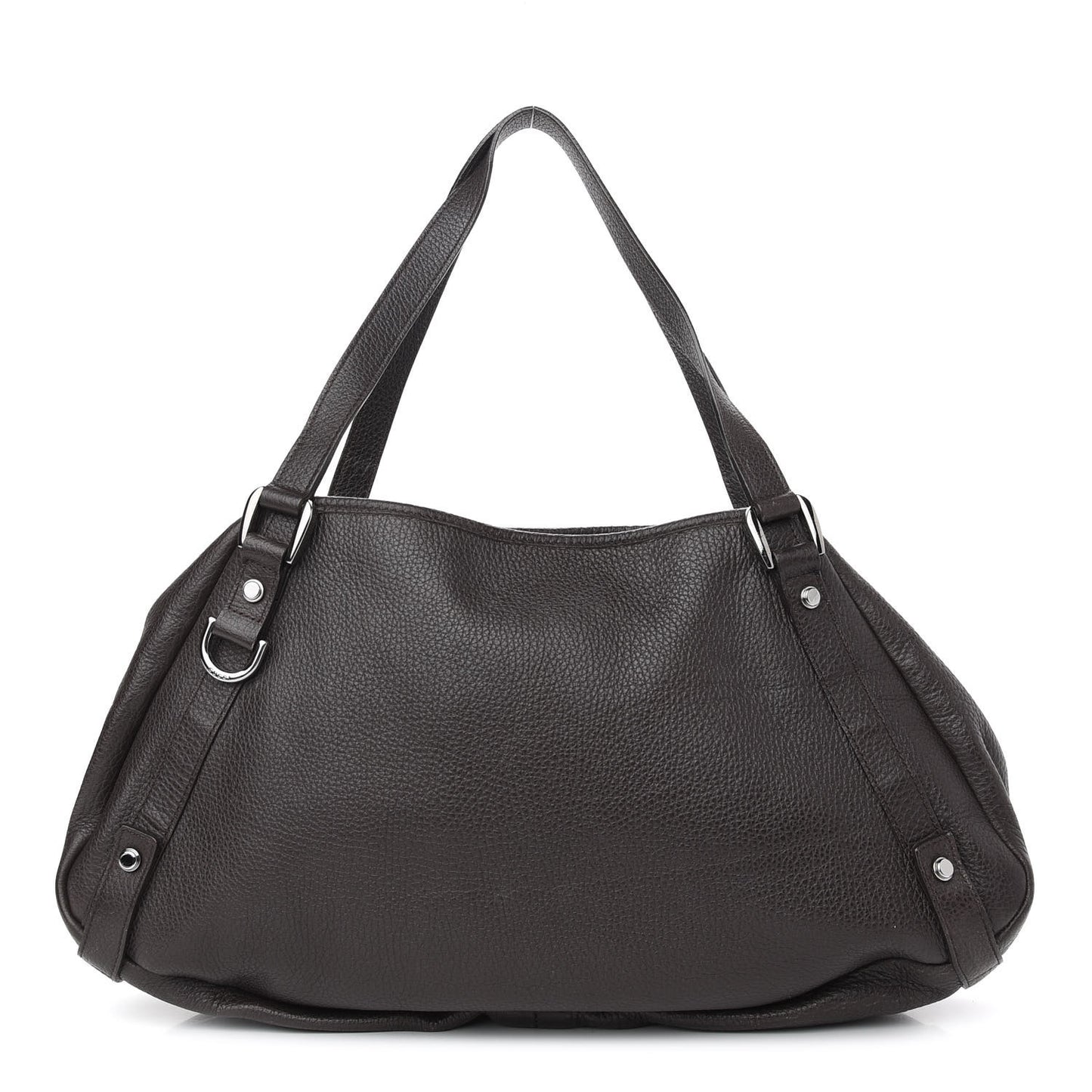Calfskin Medium Abbey Shoulder Bag Dark Brown
