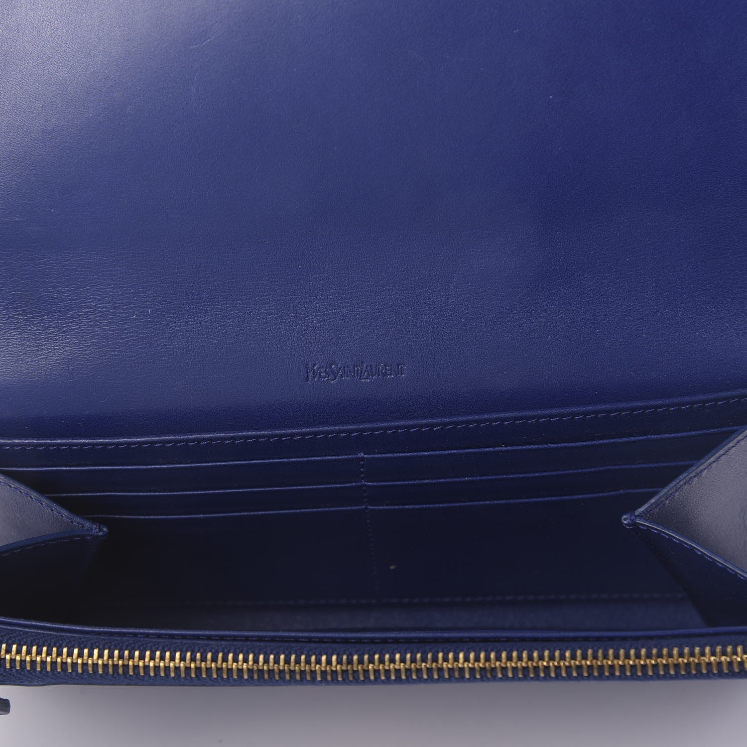 Saint Laurent Patent Belle De Jour Flap Wallet Blue 6 of 11