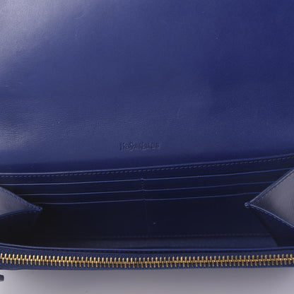 Saint Laurent Patent Belle De Jour Flap Wallet Blue 6 of 11