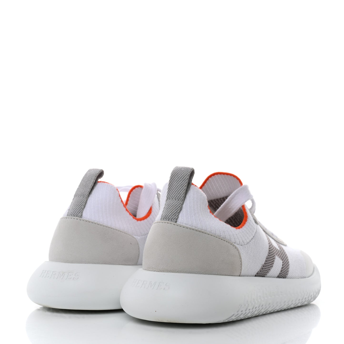 Knit Suede Goatskin Womens Crew Sneakers 36 White Gris
