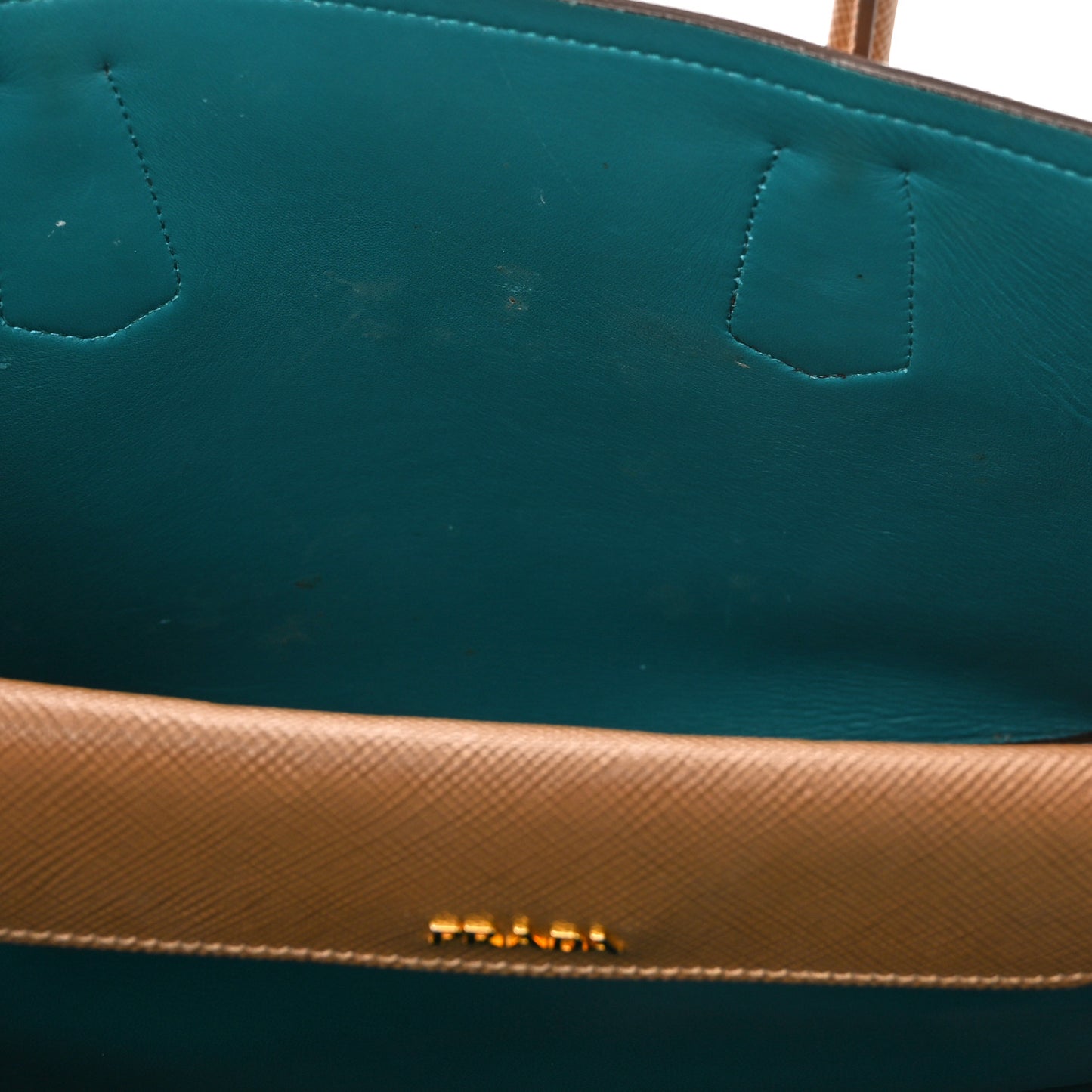Saffiano Cuir Small Double Bag Cannella Cocco