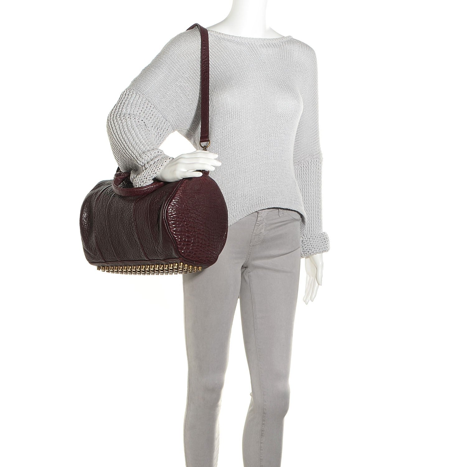 Alexander Wang Pebbled Lambskin Rocco Beet Antique Brass Hardware 2 of 7