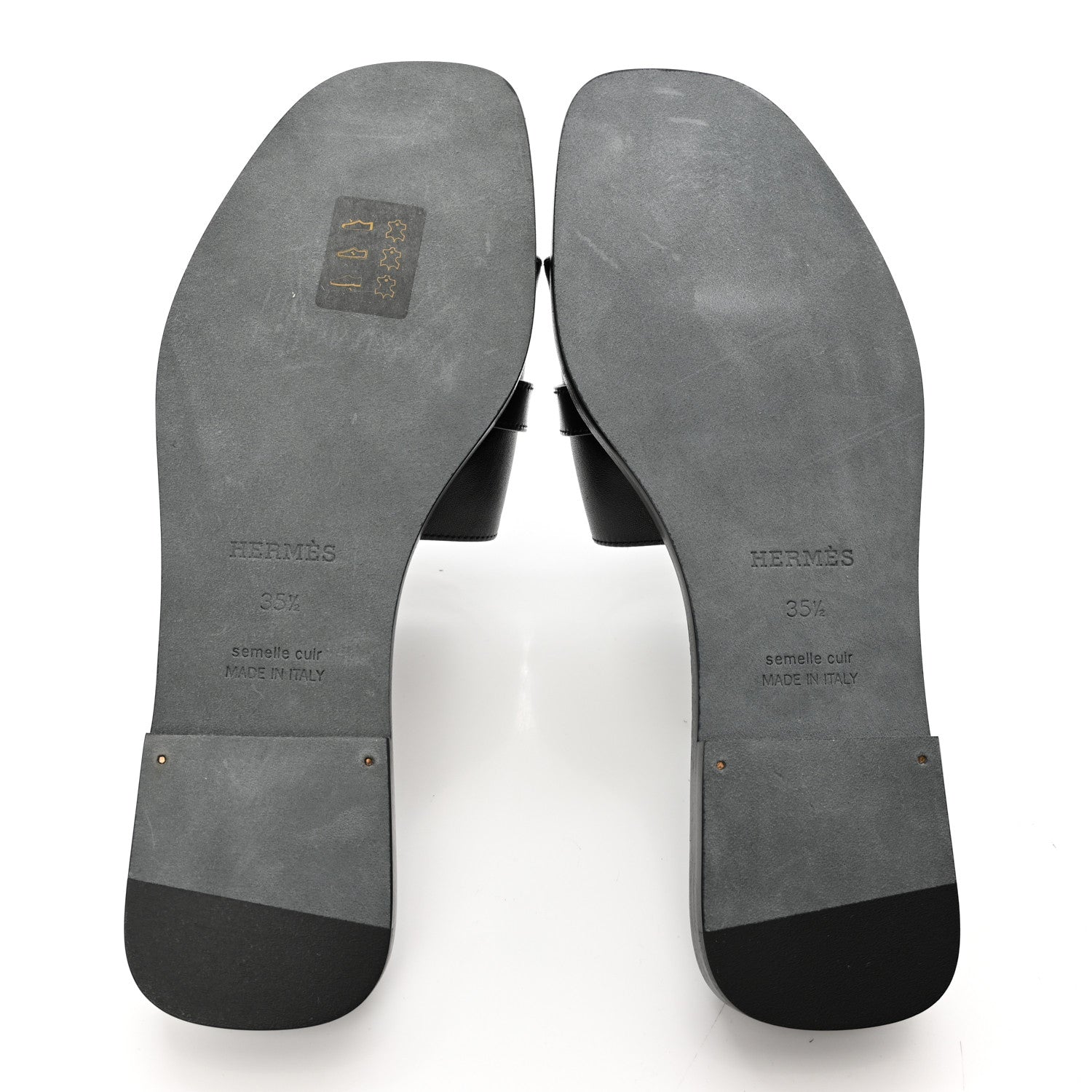 Hermes Calfskin Giulia Sandals 35.5 Black 5 of 12