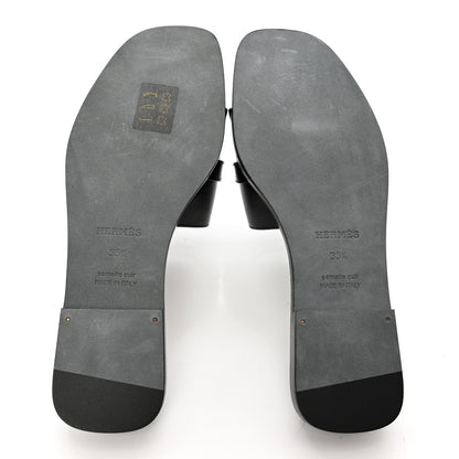 Hermes Calfskin Giulia Sandals 35.5 Black 5 of 12