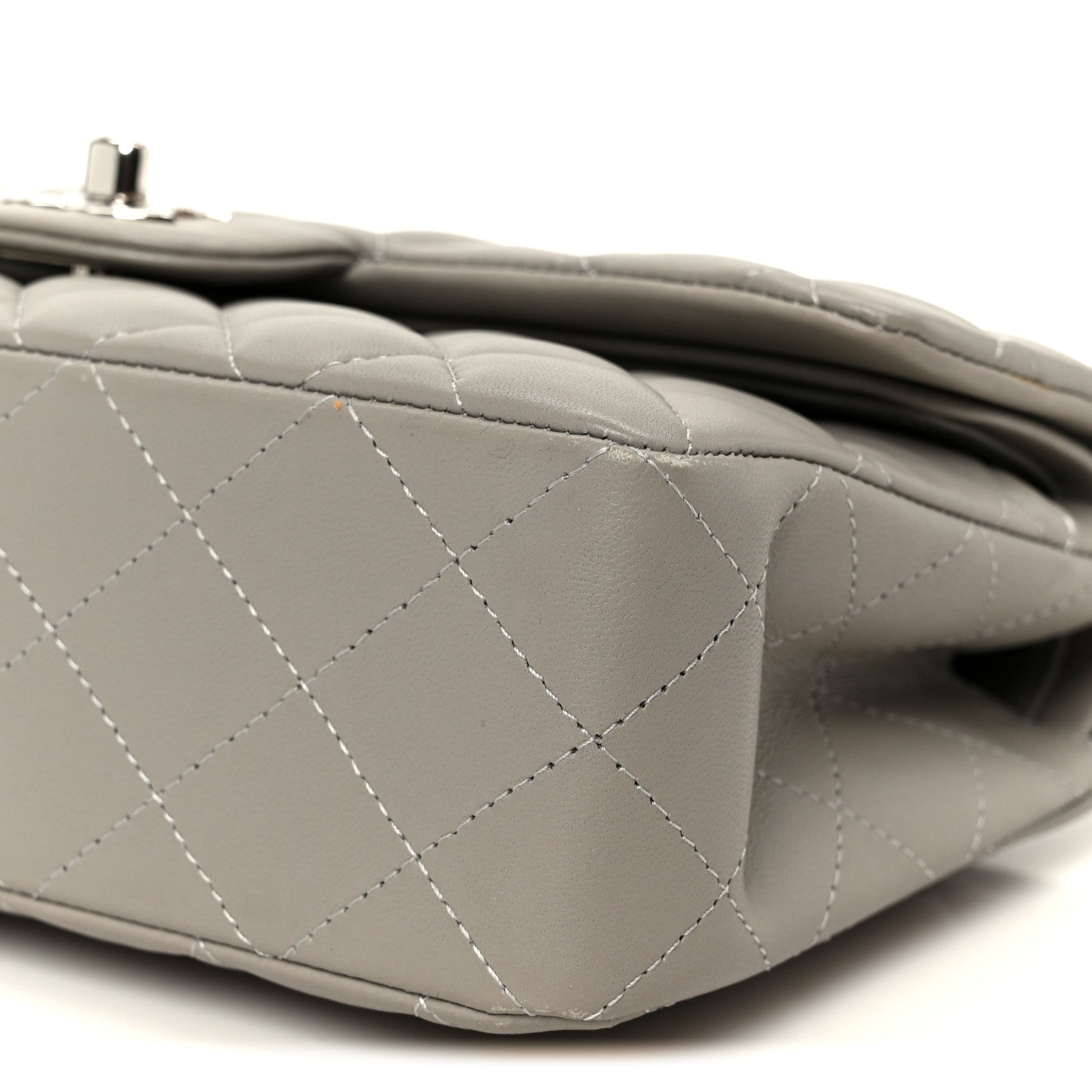 Chanel Lambskin Quilted Small Double Flap Grey 11 of 11
