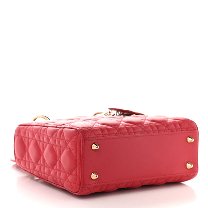 Christian Dior Lambskin Cannage Small My Lady Dior Red 4 of 12
