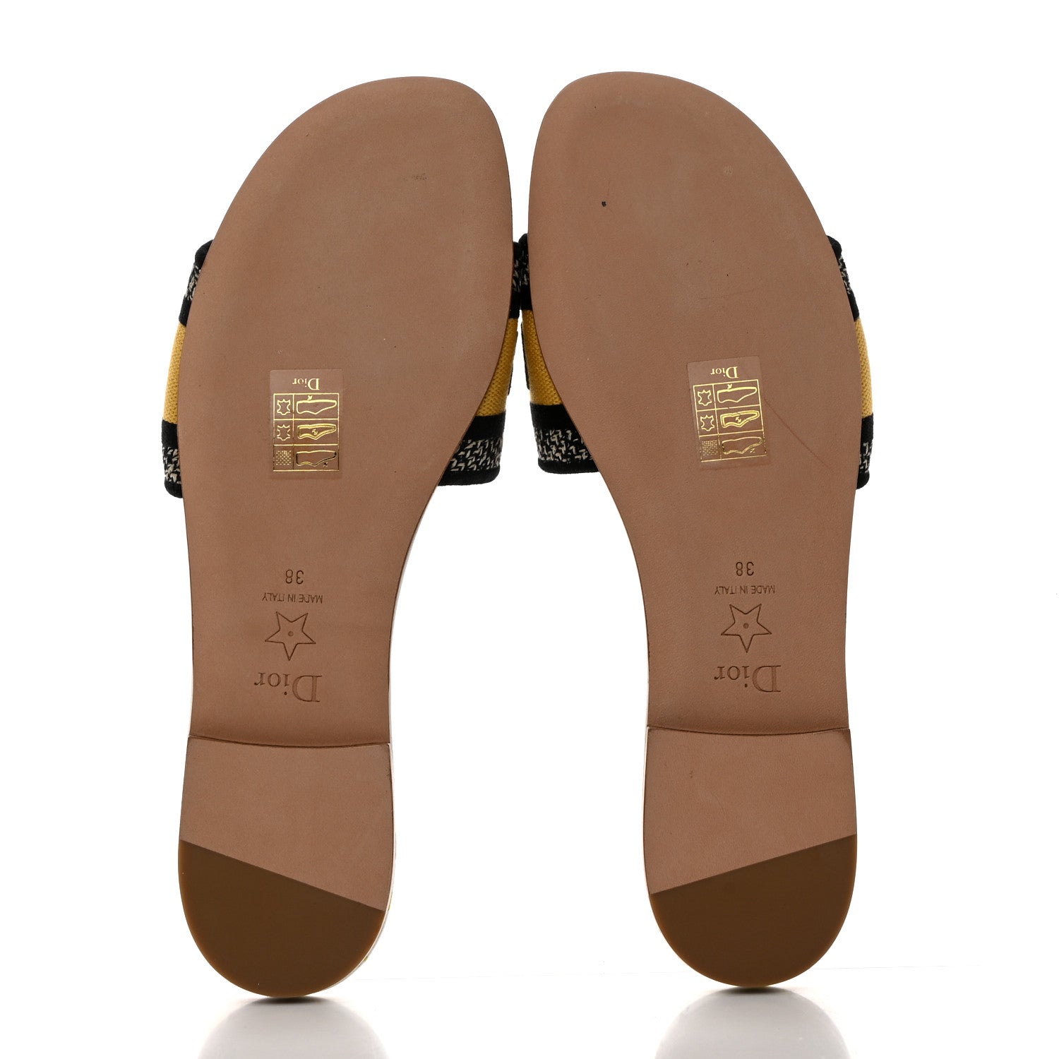 Christian Dior Canvas Embroidered Zodiac Mules Slide Sandals 38 White Multi 6 of 10