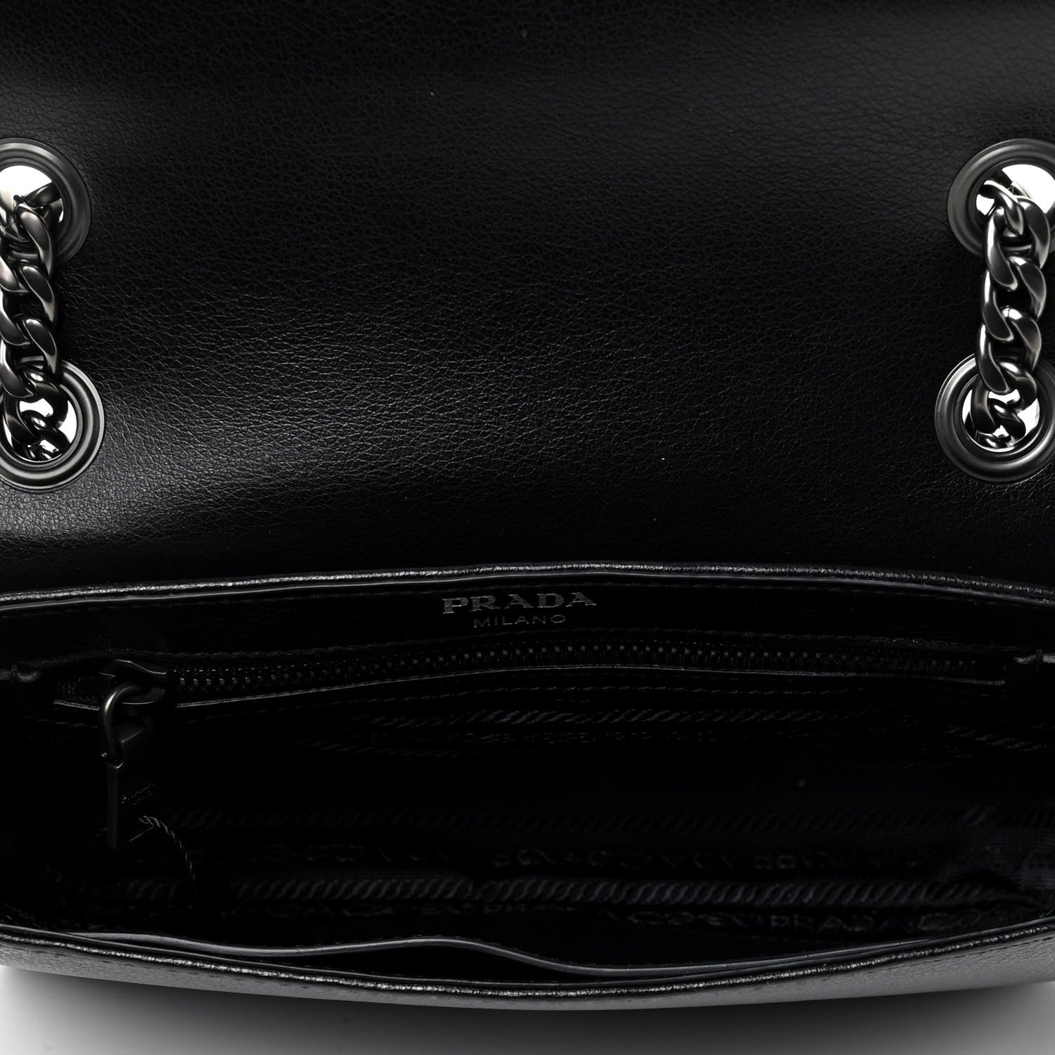 Prada Glace Calfskin Studded Crossbody Black 4 of 4