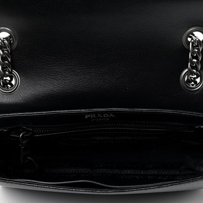 Prada Glace Calfskin Studded Crossbody Black 4 of 4