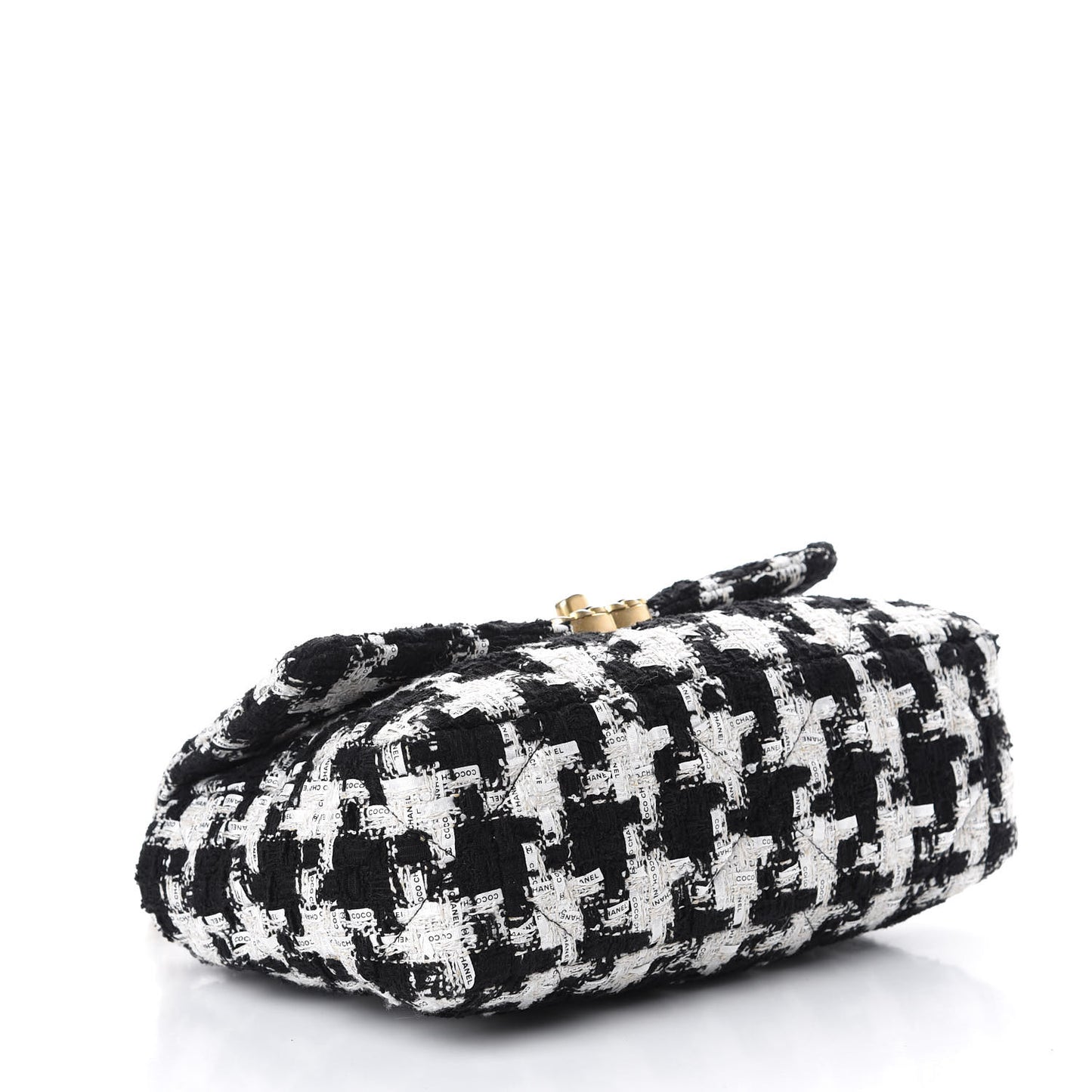 Tweed Quilted Medium 19 Flap Black Ecru White