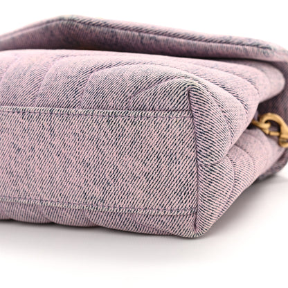 Saint Laurent Denim Y Quilted Monogram Toy Loulou Crossbody Bag Bleached Lilac 10 of 13
