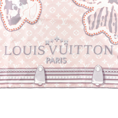 Louis Vuitton Silk Monogram LV World Square Scarf Light Pink 3 of 3