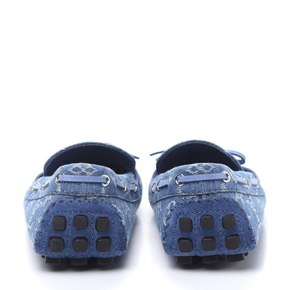 Louis Vuitton Monogram Denim Mens Arizona Car Shoe Moccasin Loafers 6.5 Blue 4 of 9